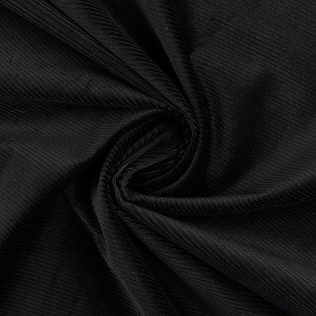 Corduroy 4.5w fabric Unicolour Black