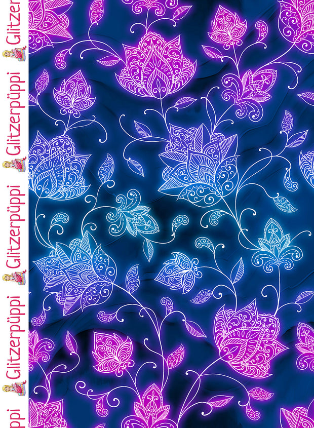 French Terry fabric Flowers 