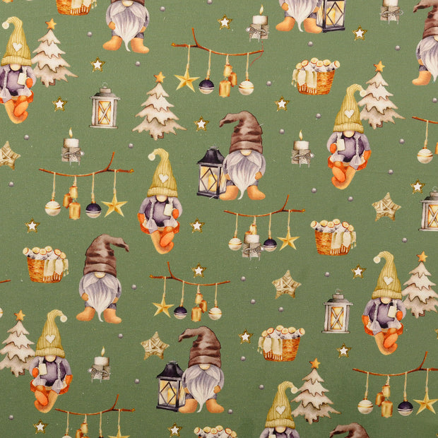 Cotton Poplin fabric Christmas Green