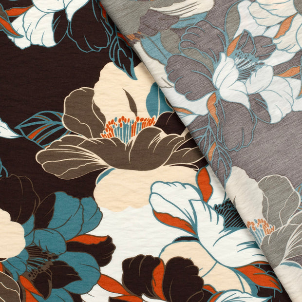 Viscose Nylon Crepe fabric Flowers printed 