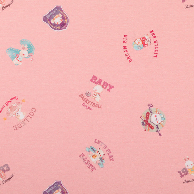 Jersey fabrik Tiere Helles Pink