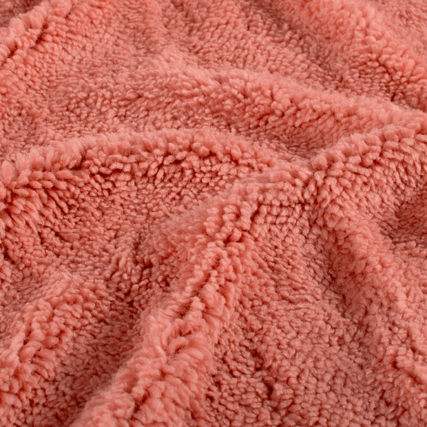Sherpa Fleece fabric Unicolour Coral