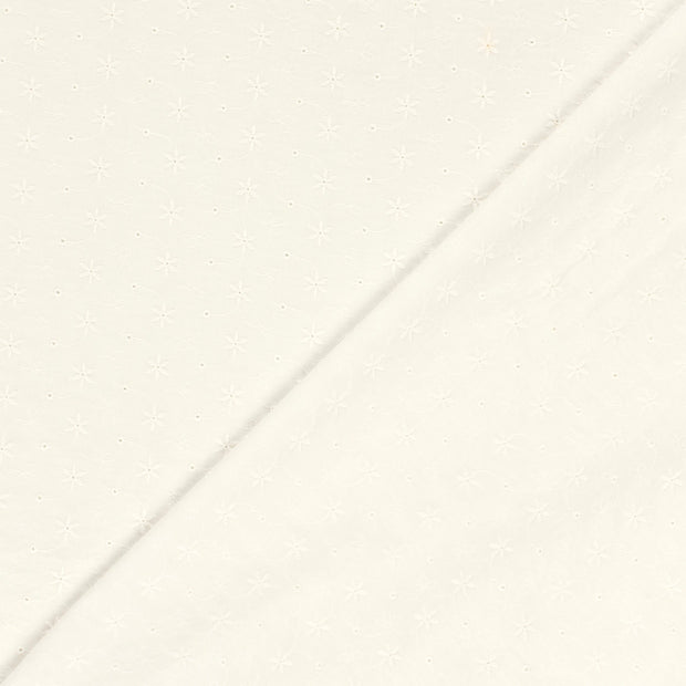 Cotton Poplin fabric Stars embroidered 