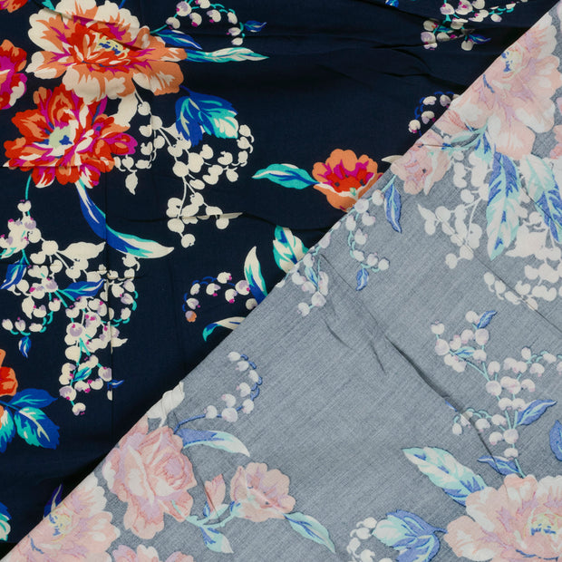 Bamboo Poplin fabric Flowers printed 