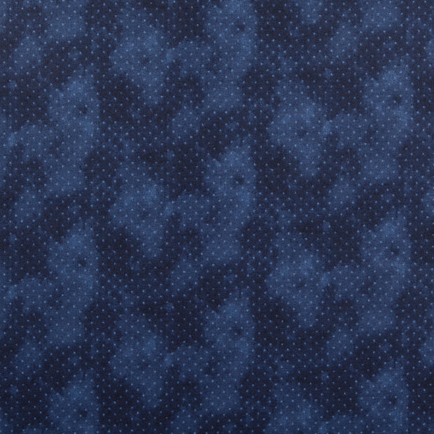 Cotton Poplin fabric Geometric pattern Navy