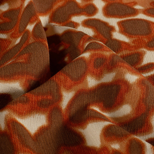 Satin fabric Abstract Brique