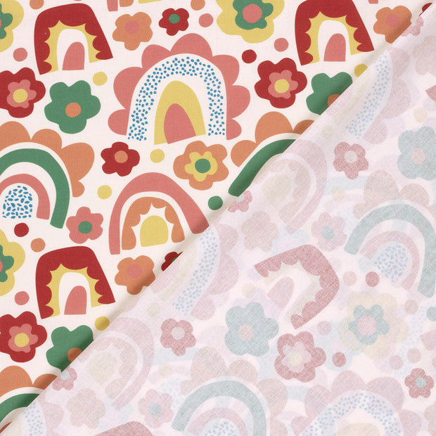 Cotton Poplin fabric Rainbow printed 