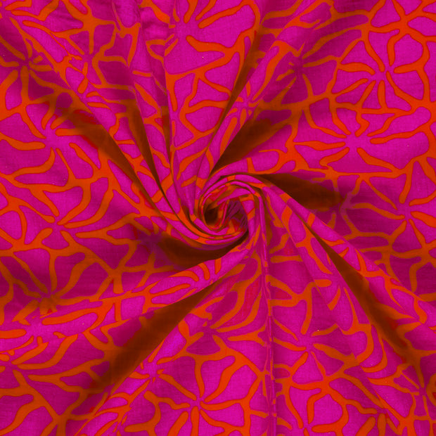 Muslin fabric Coral printed 