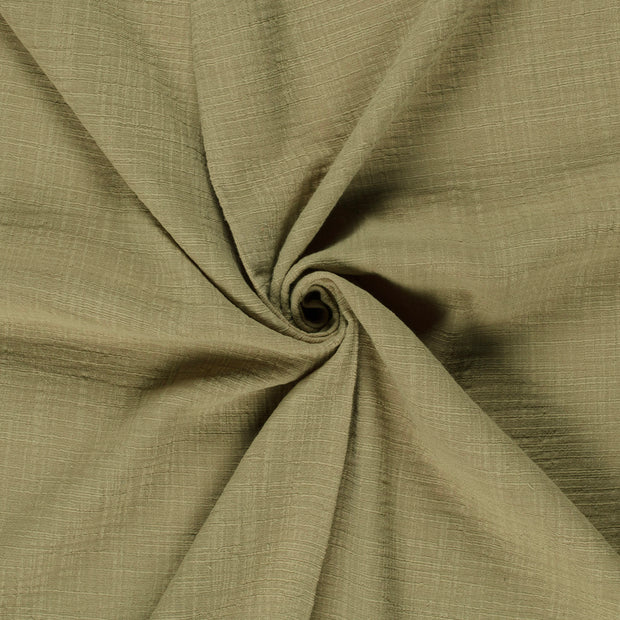 Muslin fabric Olive Green slub 