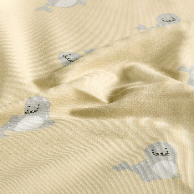 French Terry fabrik Tiere Beige