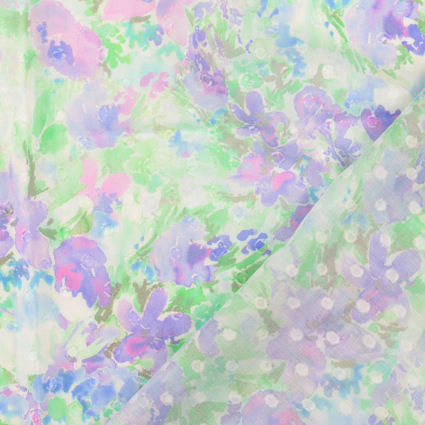 Voile fabric Multicolor digital printed 