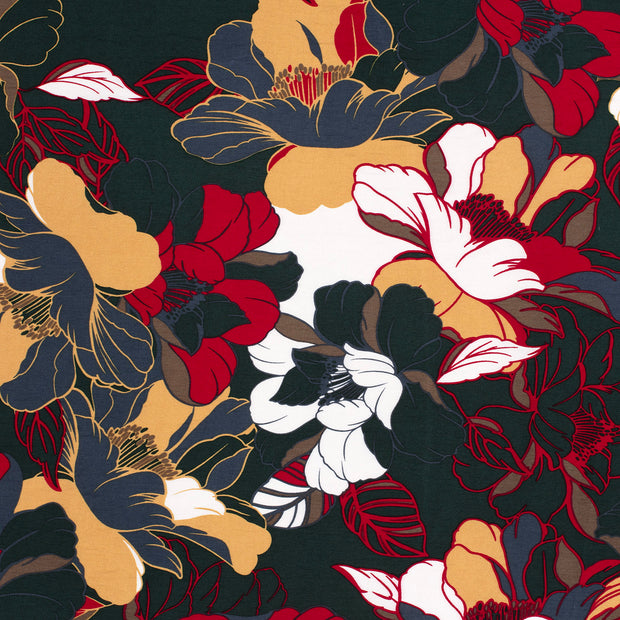 Viscose Nylon Crepe fabric Dark Green 
