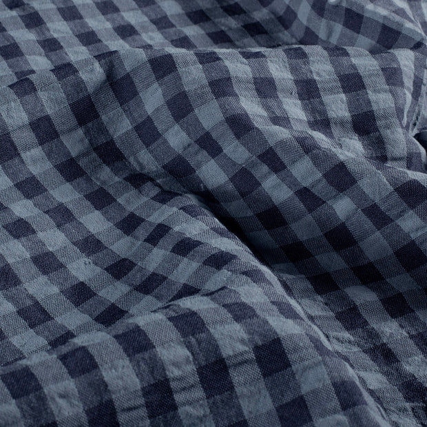 Seersucker fabric Checks Navy