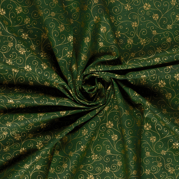  fabric Dark Green printed 