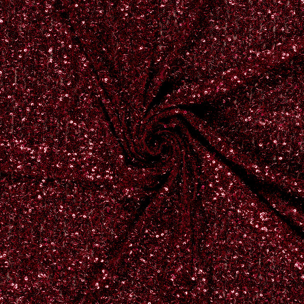 Mesh fabric Red Sequins 