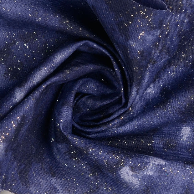  tela Azul marino estampado con brillantina 