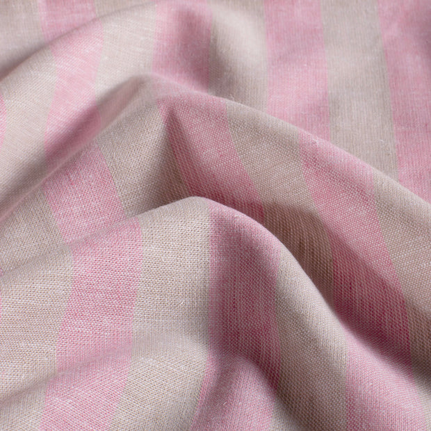 Linnen stof Strepen Roze