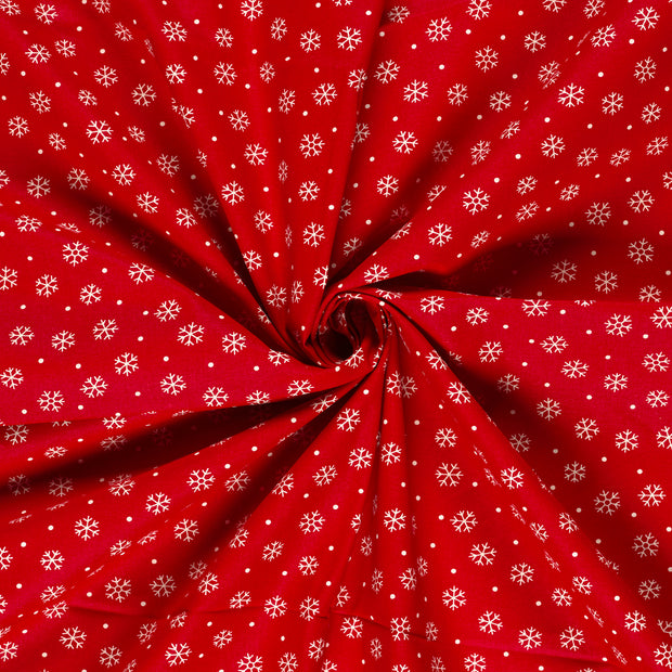 Cotton Poplin fabric Red printed 