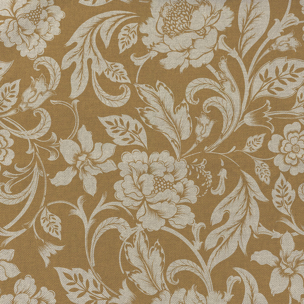 Linen Look fabric Flowers Camel