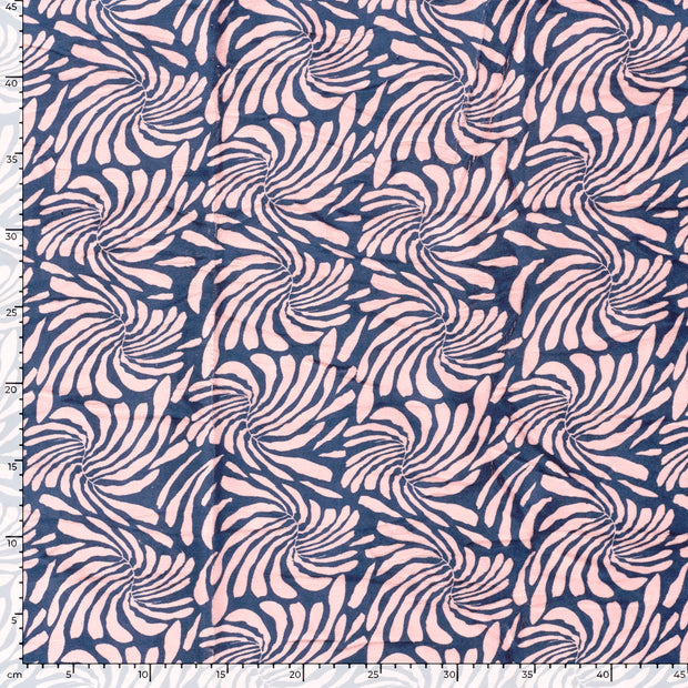 Nicky velours fabric Abstract Navy