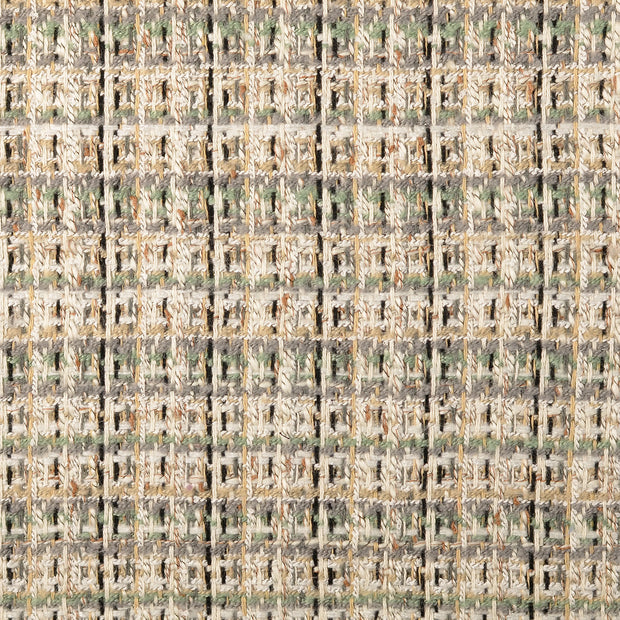 Bouclé fabric Checks Mint