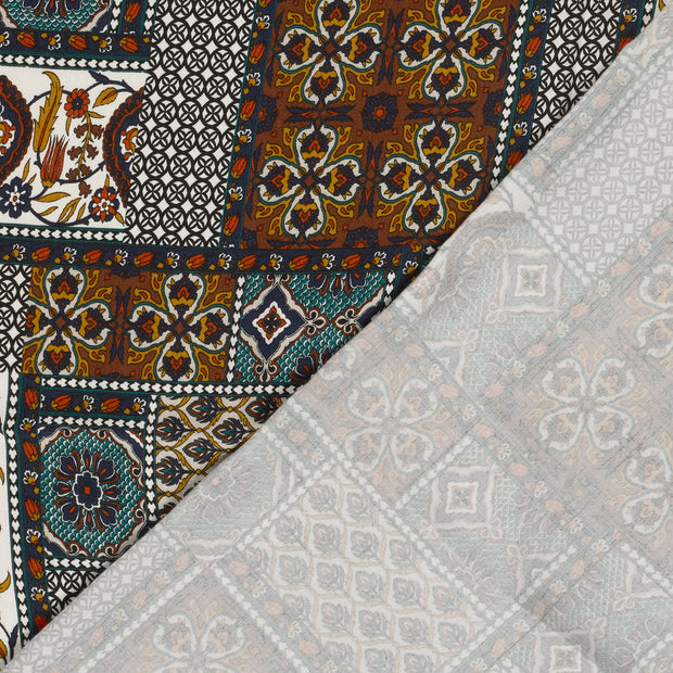 Viscose Satin fabric Abstract printed 