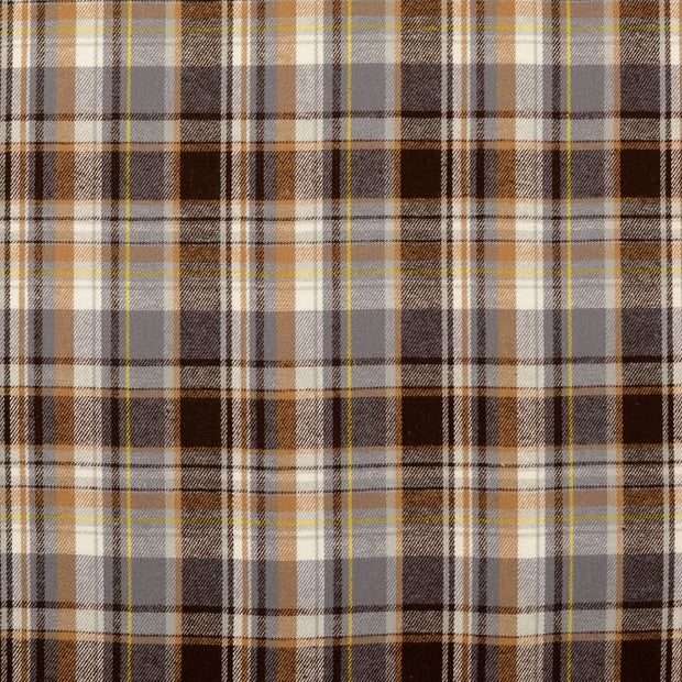 Flannel fabric Checks Brown