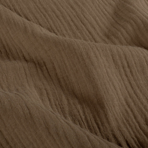 Muslin GOTS organic fabric Unicolour Taupe Grey