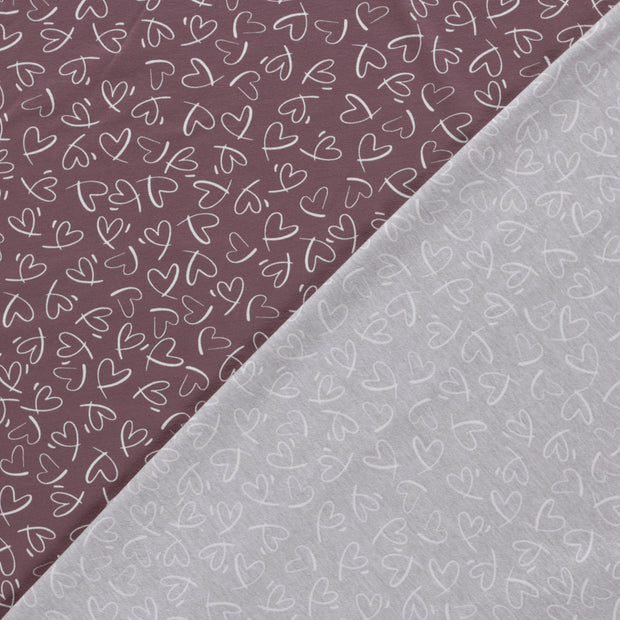 Jersey fabric Hearts printed 