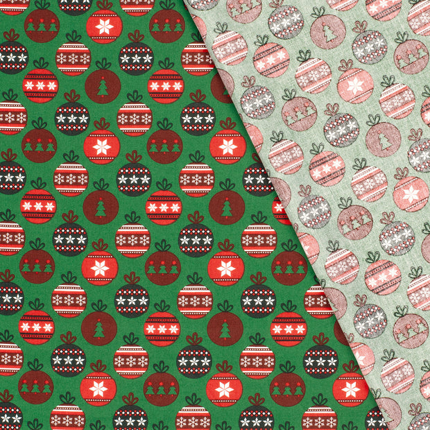 Baumwolle Popeline fabrik Weihnachtskugeln bedruckt 