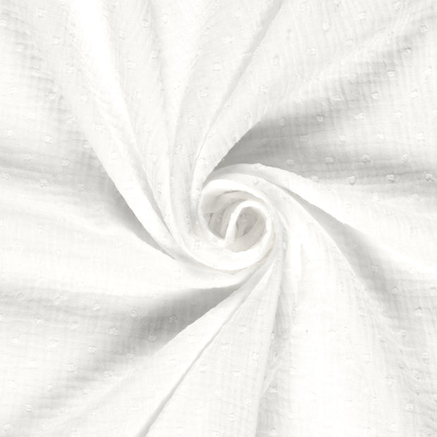 Muslin fabric Dots Off White