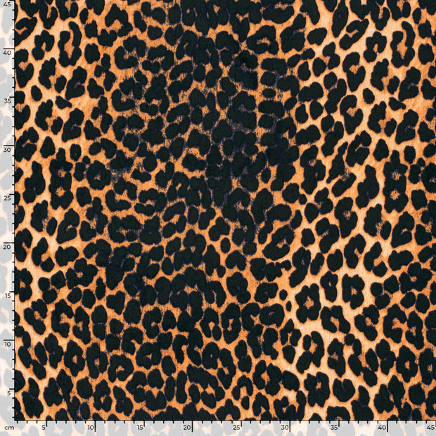 Satin Velvet fabric Leopards Brique
