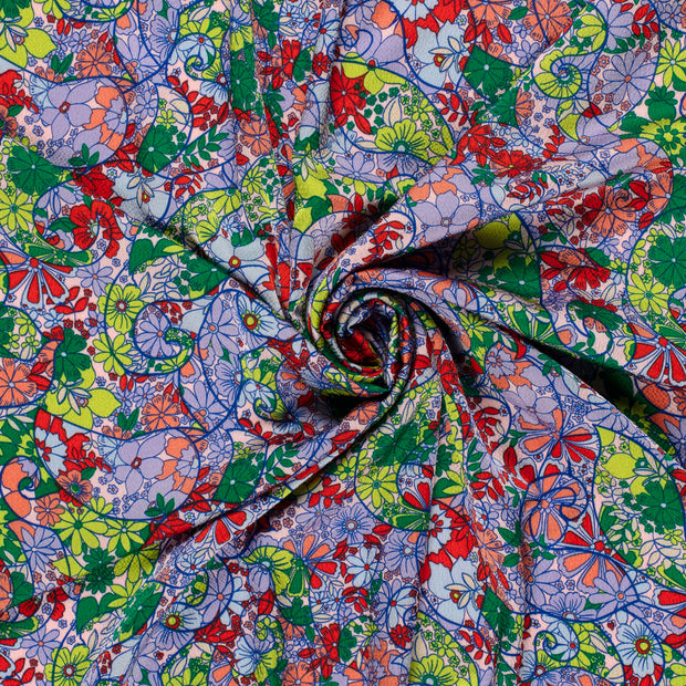 Polyester Bubble fabric Lime Green printed 