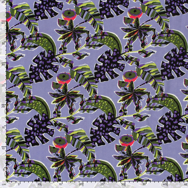 Polyester Bubble fabric Leaves Lime Green