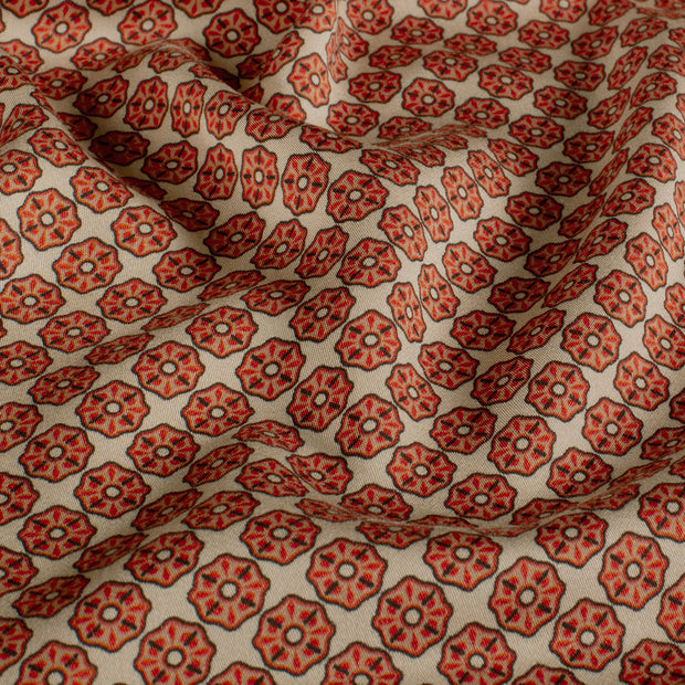 Viscose Satin tissu Abstrait Rouge Bordeaux