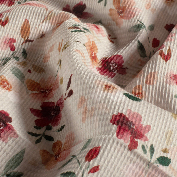 Waffle piqué fabric Beige