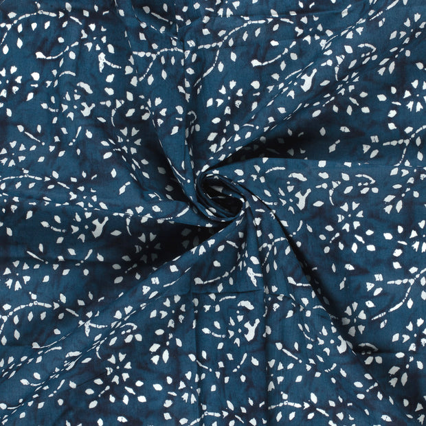 Voile fabric Indigo printed 