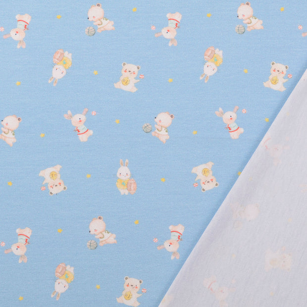 Jersey fabric Sky Blue digital printed 