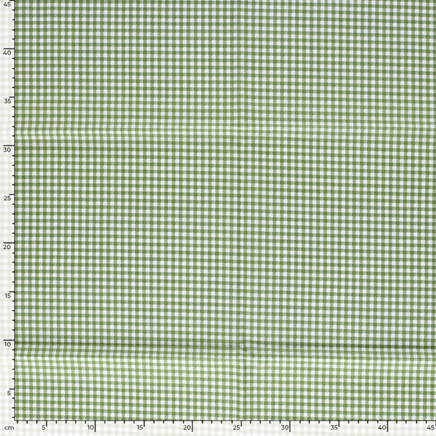 Cretonne fabric Checks Green