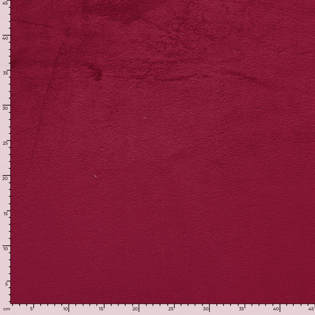 Coral Fleece fabric Unicolour Bordeaux