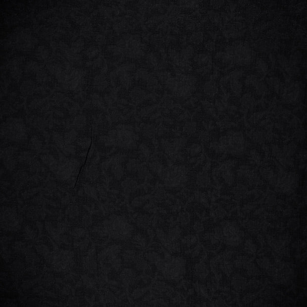 Woven Cotton Linen fabric Black matte 