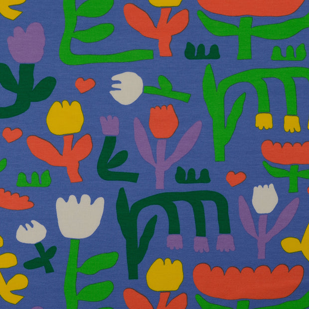 French Terry fabric Flowers 