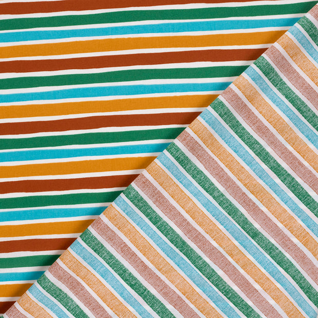 Cotton Poplin fabric Stripes printed 