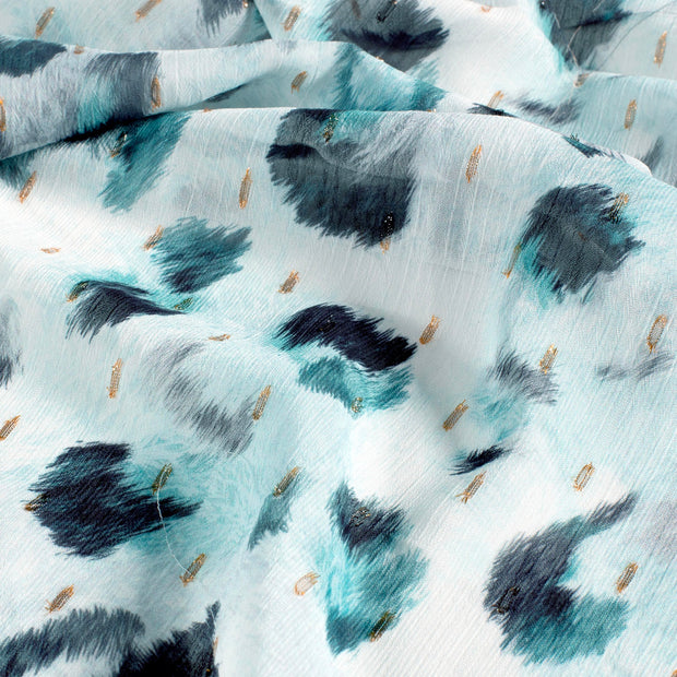 Chiffon fabric Glitter Dark Mint
