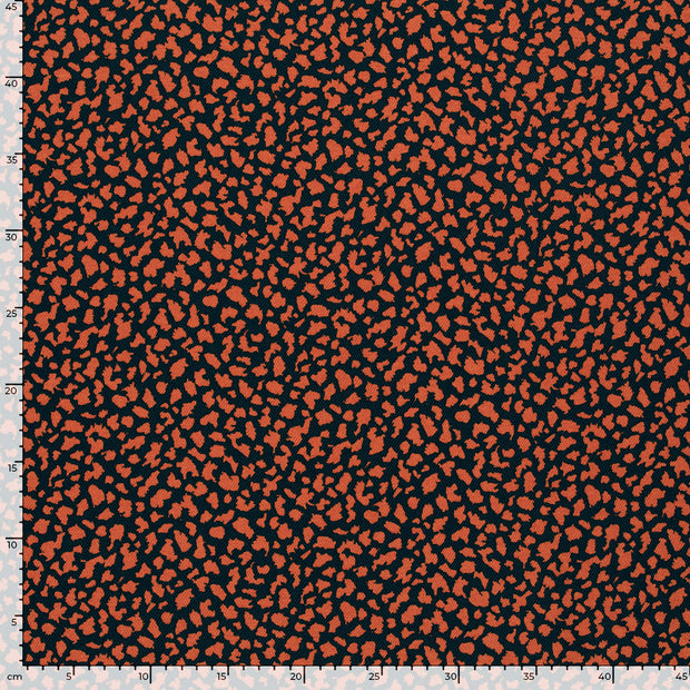 Viscose Nylon Jersey fabric Leopards Navy