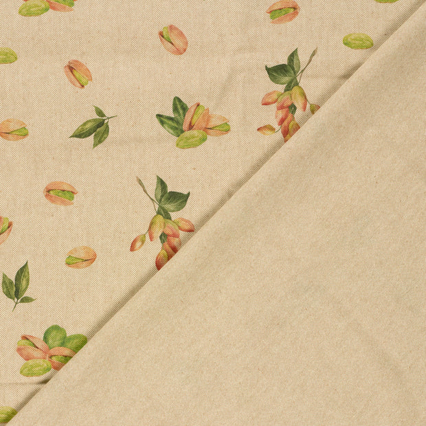 Linen Look fabric Leaves digital printed 