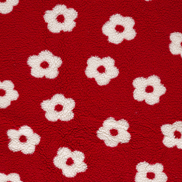 Sherpa Fleece fabric Red matte 