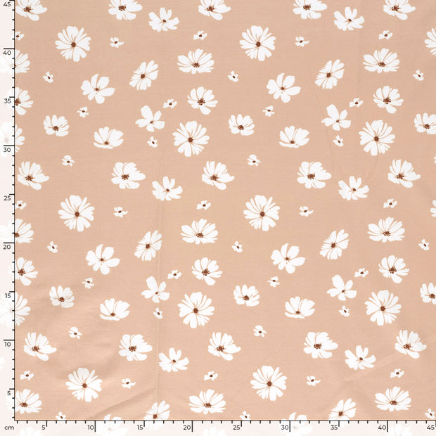 Jersey fabric Flowers Pink