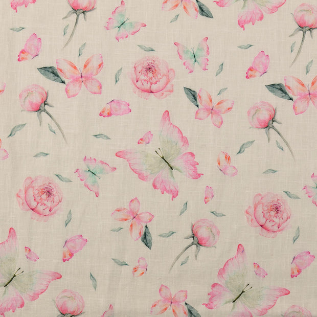 Leinen fabrik Blumen Rosa