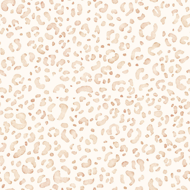 Rib Jersey fabric Leopards Off White